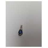 .925 Sterl Saphire Pendant