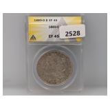ANACS 1889-O EF45 90% Silv Morgan $1 Dollar