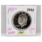 1971-S PF 40% Silv Ike $1 Dollar