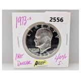 1973-S PF 40% Silv Ike $1 Dollar