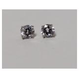 .925 Sterl Clear Stone Stud Earrings