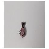 .925 Sterl Pink Marquise Stone Pendant