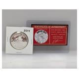 1oz .999 Silv Jurassic Jugs Round w/COA