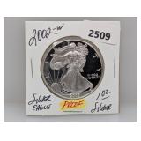 2002-W PF 1oz .999 Silv Eagle $1 Dollar