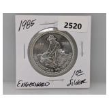 1985 1oz .999 Silv Engelhard Prospector Round