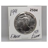 1991 1oz .999 Silv Eagle $1 Dollar