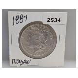 1887 90% Silv Morgan $1 Dollar