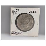 1887 90% Silv Morgan $1 Dollar