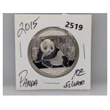 2015 1oz .999 Silv Panda 10 Yuan
