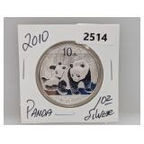 2010 1oz .999 Silv Panda 10 Yuan