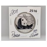 2011 1oz .999 Silv Panda 10 Yuan