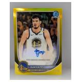 2025 Bowman Quinten Post Yelow Refractor Auto/75