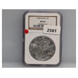 NGC 1990 MS69 1oz .999 Silv Eagle $1 Dollar