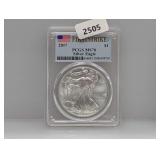 PCGS 2017 MS70 1oz .999 Silv Eagle $1 Dollar