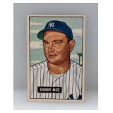 1951 Bowman #50 Johnny Mize HOF Yankees Stain