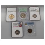 (5) Mixed Graded Coins