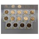 Lot of 2004 Clad 24Kt Gold Layered JFK Half $1