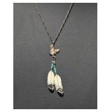 20" .925 Sterl Chain w/Turquoise Eagle Pendant