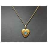 16" 10K GF Chain w/Heart Motif Pendant