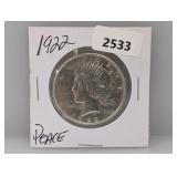 1922 90% Silv Peace $1 Dollar