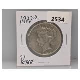 1922-D 90% Silv Peace $1 Dollar