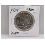 1934 90% Silv Peace $1 Dollar