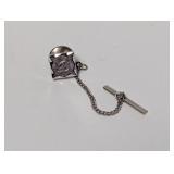 Silver Tone Initial "D" Tie Tack