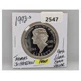 1993-S 90% Silv PF Jefferson Comm $1 Dollar