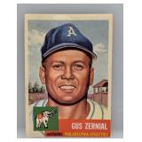 1953 Topps #42 - Gus Zernial "Athletics" Surface