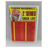 1969 TOPPS BOB GIBSON CHECKLIST UNCHECKED Indent
