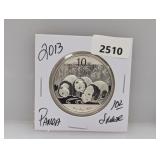 2013 1oz .999 Silv Panda 10 Yuan
