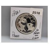 2021 30G .999 Silv Panda 10 Yuan