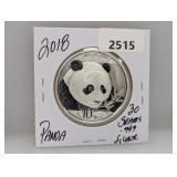 2018 30G .999 Silv Panda 10 Yuan