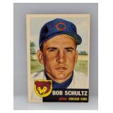 1953 Topps #144 - Bob Schultz "Cubs" Crease