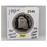 1992-W 90% Silv PF White House $1 Dollar