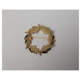 14K Gold Filled Signed Vtg Leaf Brooch