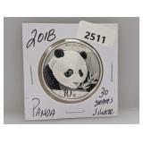 2018 30G .999 Silv Panda 10 Yuan