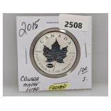2015 1oz .999 Silv Frosted Canada Maple Leaf