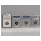 (4) Mixed Lot of Graded Coins
