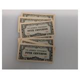 (50) Pieces WWII Japanese Invasion Centavos