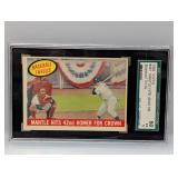 1959 Topps Mantle Hits 42nd HR #461 SGC 5