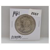 1921 90% Silv Morgan $1 Dollar