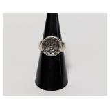 .925 Sterl Fleur De Lis Ring Sz 7