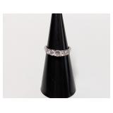 .925 Sterl CZ Stone Anniversary Ring Sz 5