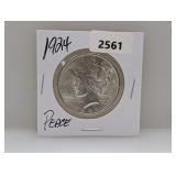 1924 90% Silv Peace $1 Dollar