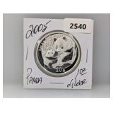 2005 1oz .999 Silv Panda 10 Yuan