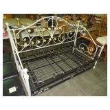 PAINTED METAL DAY BED WITH TRUNDLE BOX SPRINGS