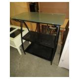 METAL BASE W/GLASS TOP UTILITY TABLE
