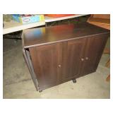 PAINTED 2 DOOR SEWING CABINET W/DROP SIDE