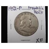 1952 P FRANKLIN HALF DOLLAR 90% XF